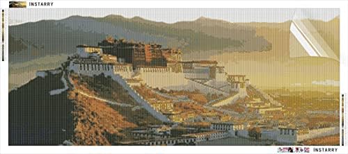 Instarry DIY 5D комплети за сликање со дијаманти голема големина целосна вежба Тибет Потала Палас Мозаик Везник за дневна соба Декорации