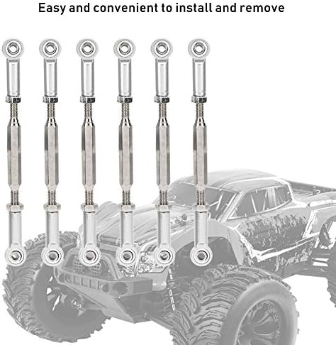 DRFeify RC Rod Push Push, 88mm алуминиумски легура прилагодливи шипки за притискање компатибилни со модели на автомобили од 1/10