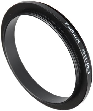 Fotodiox 52mm-58mm, 52-58mm макро-кружен обратен прстен, анодизиран црн метален прстен, за Nikon, Canon, Sony, Olympus, Pentax, Panasonic,