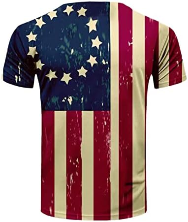 XXBR машки обични маици за независност на денот на краткиот ракав патриотски маички врвови на американското маичка за печатење на