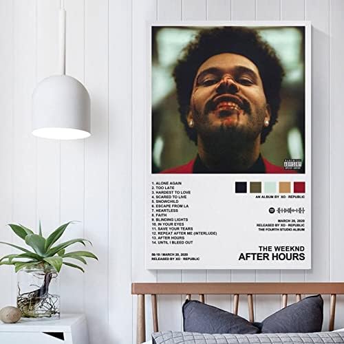 MeetJe Seernal Weeknd - После часови платно постери wallидна уметност декор Декорација за спална соба Dayosix Необјавено: 12x18inch