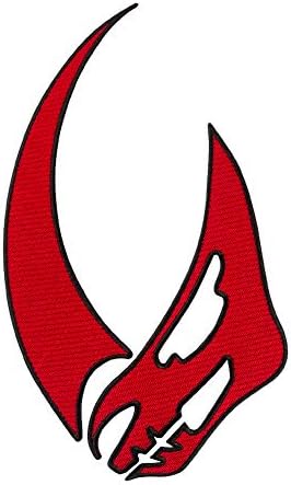 Голема лепенка на черепот Мадхорн - амблем на ловци на распродажба - Црвен грб - ТВ серија на starвезди - Везено железо на