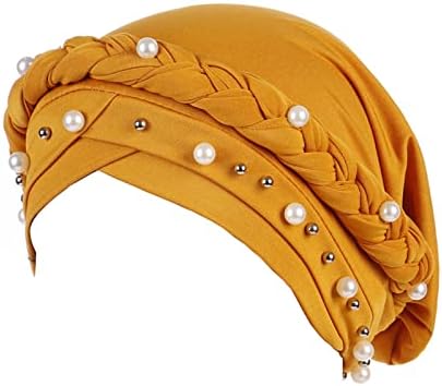 Гроздобер бисер бени капа за жени муслимански руфли коса покрива турбан плетенка глава за чешање на черепот
