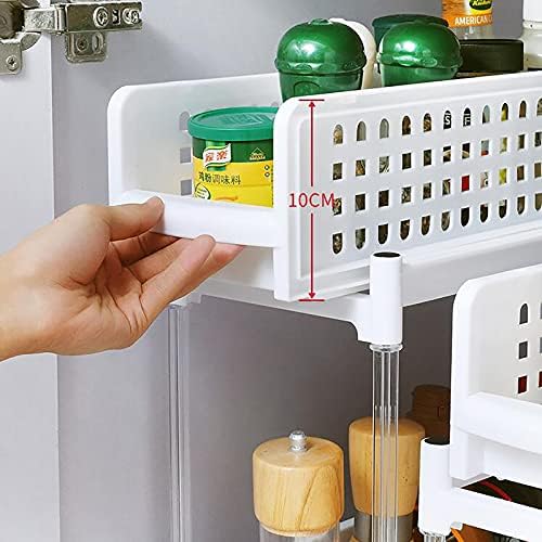 Wxxgy под полицата за складирање на мијалник Организаторите на кујната и лавиците за складирање пластика извадете решетка за складирање со двојни слоеви за кујна ба?