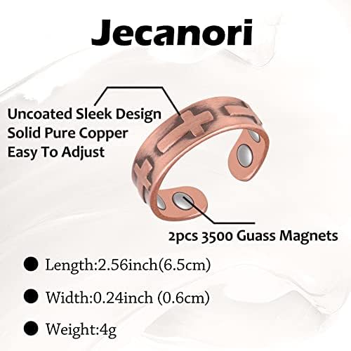 Цврста магнетна нараквица Jecanori за мажи, вкрстени бакарни магнетни нараквици со кутија за подароци за отстранување алатка и накит