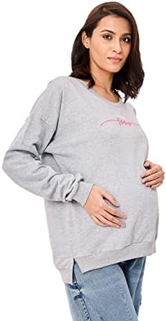 Одржлива маичка за породилно породилно со Ед-Мама со печатење-сива меланга