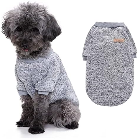 Џемпер за домашни миленици за мали средни кучиња момче девојче кутре топла облека зимска сива м
