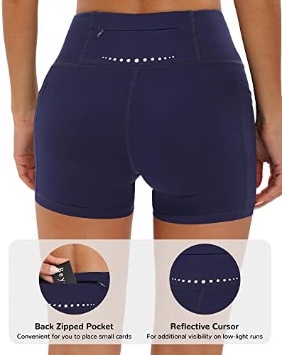 Runhit 3 Високи половини што трчаат шорцеви за жени јога шорцеви со џебови за вежбање салата за атлетски велосипедисти шорцеви