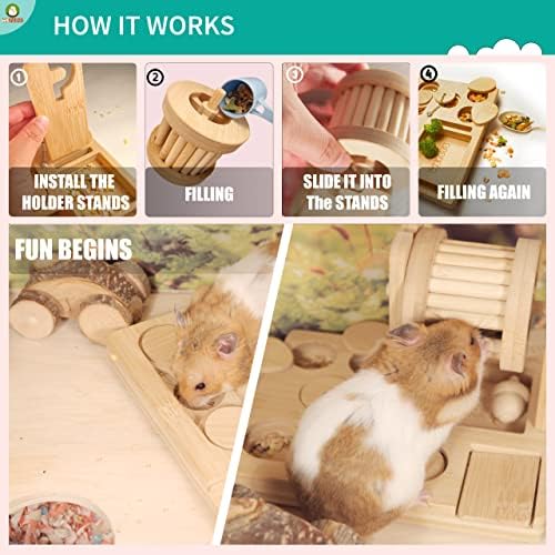 Wepets 9 во 1 збогатување на стаорец фуражни играчки за мали животни, интерактивна скриена третира загатка Снефле игра за хрчак, стаорци,