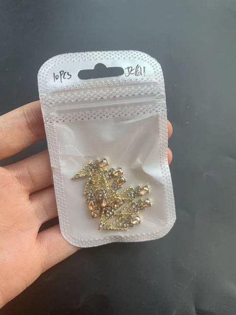 10 парчиња/торба легура геометриска уметност за нокти декор луксузен кристал 3Д метален нокти rhinestone за накит за маникир за