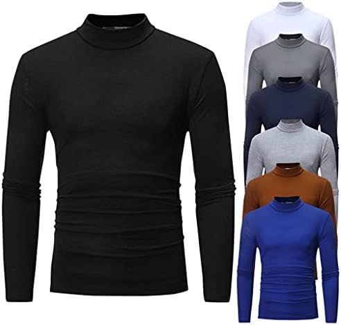 XXBR Машки маички за вратот, 2022 година, пролет еластична еластична памучна тенок цврста боја на цврста боја, основни врвови, топло подлога