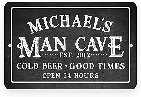 Персонализирана Табла Човек Пештера Ладно Пиво Добри Времиња Метална Соба Знак