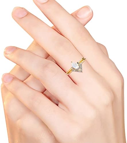 2023 Исклучителна капка во форма на дијамантски циркон прстен за жени со ангажман Акрилик Чунки прстени