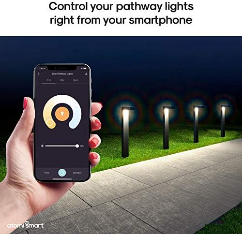 Atomi Smart WiFi LED патеки светла - комплет за стартување 4 пакувања, 800 лумени, алуминиум обложени во прав, врски до 40 светла, IP65 сите