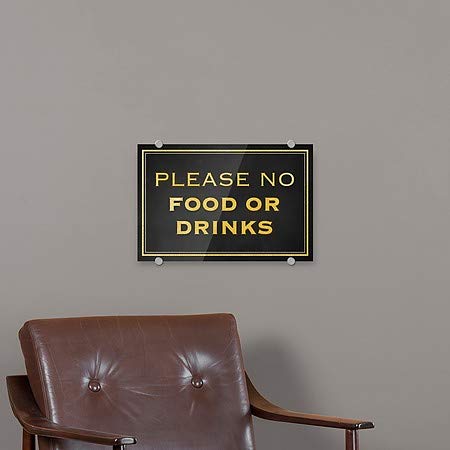 CGSignLab | „Те молам, без храна или пијалоци -класично злато“ Премиум акрилен знак | 18 x12