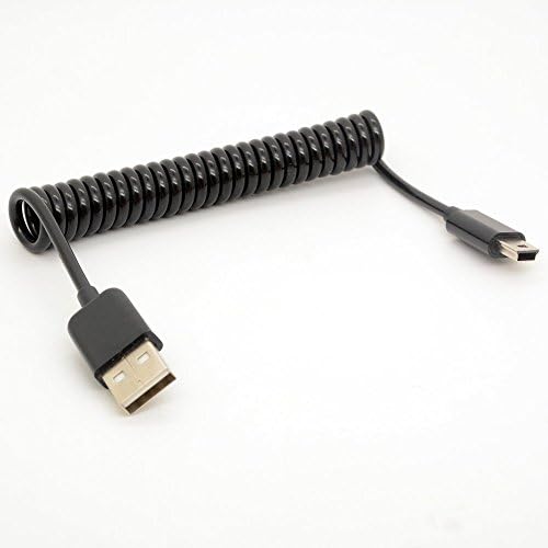 BSHTU Mini USB кабел Спирален калем USB 2.0-A до Mini-B 5-PIN Sync Sync & Charger LEAD конектор 1м 1м