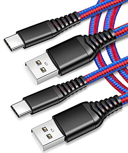 Напишете USB C кабел, 2PACK 10FT Брз телефонски полнач за полнач за телефони за Samsung Galaxy A10E A20 A50 A51 A71 A71 A71 A30S S8 S9 S10 S20