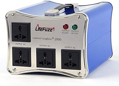 Литфузе 1500W конвертор на напон за чекор/надолу Трансформатор за напојување - 110/120V до 220/240V - Тешка заштита - Заштита на прекинувачот