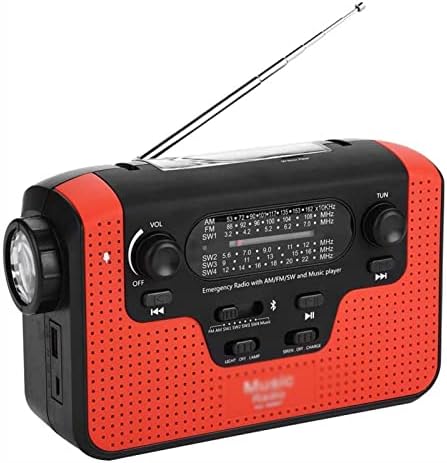 Анерџи Радио за итни случаи, соларно само напојување преносен AM/FM/NOAA Времето радио, со LED фенерче, ламба за читање, аларм SOS за домаќинство,