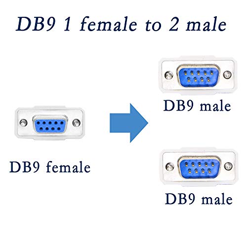 Pngknyocn 30cm db9 y сплитер кабел DB9 9 пин 1 женски але до 2 машки адаптер за сериски сплитер RS232