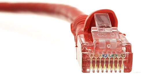 Кабел CAT5E Ethernet Patch, безгласен/обликуван багажник, 6 инчи, црвена, пакет од 10