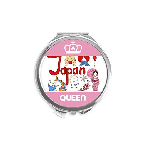Јапонија Национален симбол Обележје Шема Мини Двострани Преносни Шминка Огледало Кралица