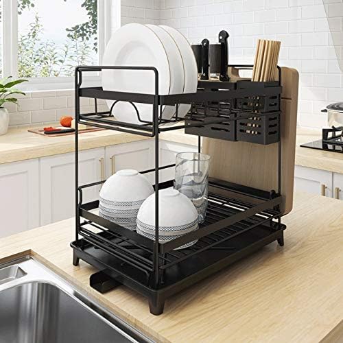 Зизмх, не'рѓосувачки челик мијалник за мијалник за мијалник за кујнски полици 2-приказни материјали за складирање мијалник за мијалник за садови