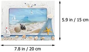 Didiseaon гроздобер домашен декор Медитеранска фото рамка морски рамки за слики со слики креативна дрвена фото рамка за наутичка плажа тематска