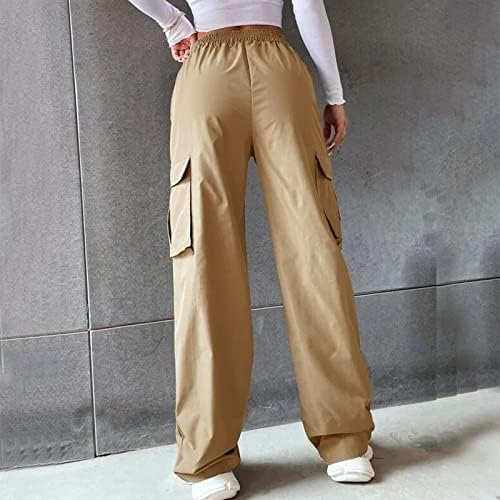 Zlovhe Plus со големина карго панталони, женски баги карго панталони со џебови широки панталони за нозе лабави комбинезони долги