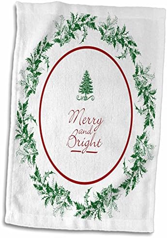 3drose Стилски Божиќен дизајн со холи, дрво и весел и светла текст - крпи