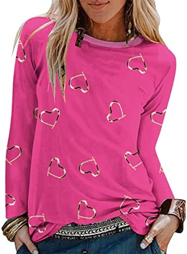 Hotешка розова тинејџерка девојка со долга ракав камизола loveубител на loveубовта графички тенок туники врвови од маици од камиол
