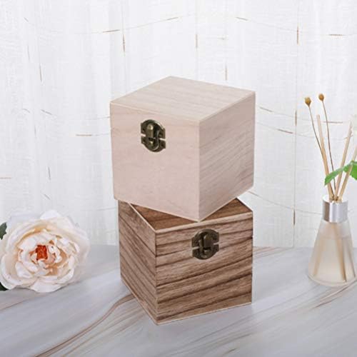 Кутија За Складирање Дрво кекафу Со Капак, Украсете Квадратна Кутија За Складирање Рачно Изработени Дрвени Кутии За Складирање Во