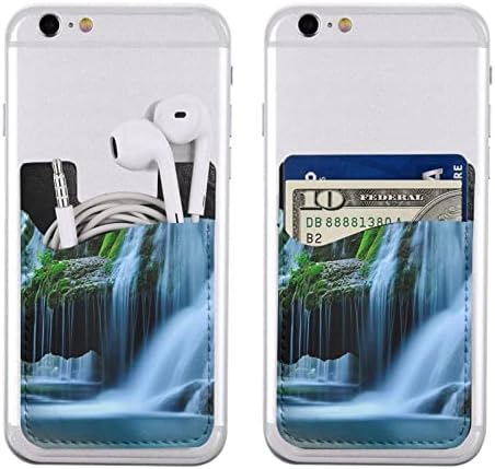 Водопад за сликање на водопади, држач за картички, PU кожа само-лепете ја кредитна картичка за картички за 2,4x3,5 инчен смартфон