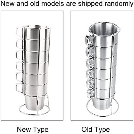 Чаши Од Нерѓосувачки Челик, Комплет од 7 Врвни Чаши За Чаши За Пиење Вода Пиво Капучино Кафе Со Рачка За Зафат За Скара Домашна