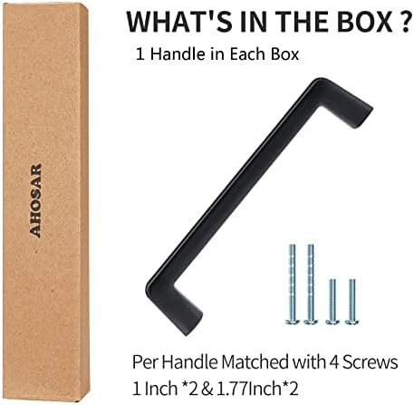 Ахосар 1 пакет со 5 инчи рачки Мет Црн кабинет влече фиока влече хардвер за мебел за спална соба, врата од шкаф за бања, фиока за