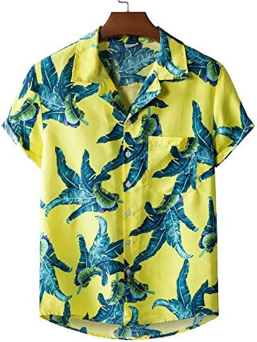 HDZWW Club V врат пријатни обрасци кошула човек обичен краток ракав Кул блуза полиестер лето исечени кошули со копчиња