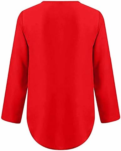 Женска Летна Маица Со Плус Големина Lcepcy V - Вратот Врвови Со Туника Со Долги Ракави Обични Лабави Блузи 2023 Модна Облека