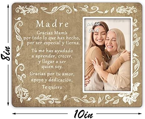 Рамка за слика на мајки подароци, мајка Мајка роденденски ден на мајки од син, деца деца, Мадре ид и таблета, рамка за фотографии 4 ″ × 6 ″,