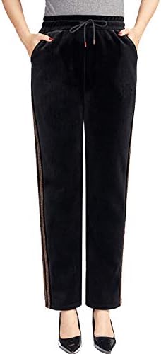Zoulee Women'sенски велур џемпери еластичен џогер со високи половини со џебови со џебови
