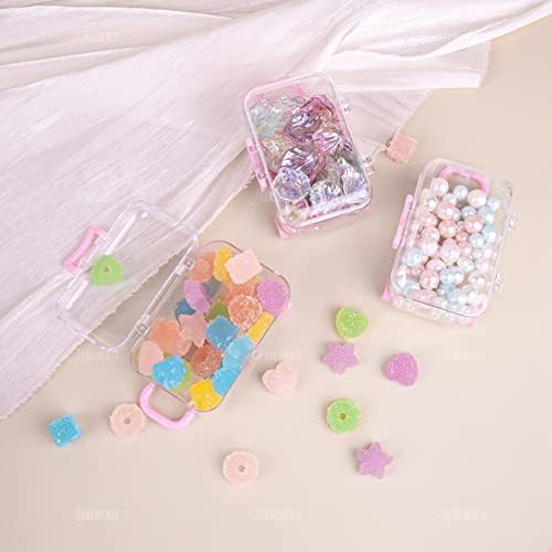 АУЕАР, 12 Пакет Мини Патување Куфер Кутија Јасно Мали Бонбони Кутија Пластика За Дома Свадба Декорација Розова