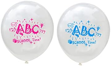 БЕСТОЈАРД 12 парчиња Јасни Балони Декор За Букви Училишно Време Печатење Балони Училишна Забава Балони За Деца Балони Училишна Училница