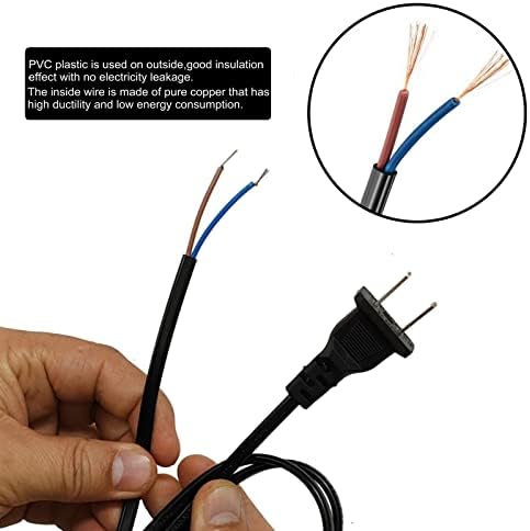 Кабел за ламби со приклучок за прекинувач, продолжени жици FJYIKJ со обликуван приклучок 6 стапало соблечени краеви подготвени за DIY и кабел за поправка на светла, 5 пак