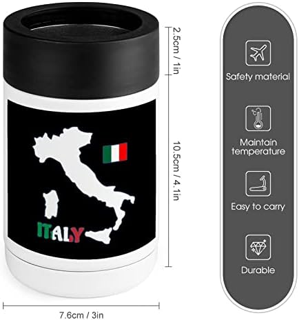 Италија мапа на знамето на знамето за ладење чаша од не'рѓосувачки челик Изолиран конзерва за ладилници за ладилници со капаци за жени