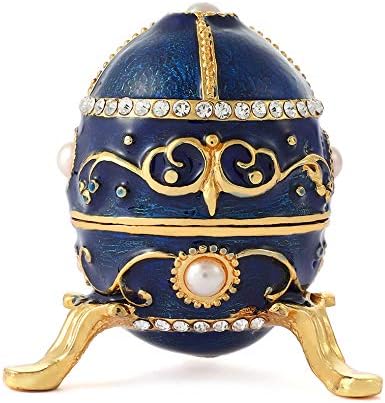 Qifu-Hand, насликана емајлирана јајце јајце, украсен украсен накит кутија за ситни подароци за домашен украс