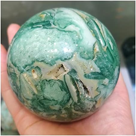 FOPURE CRISTAL Природно зелена флуоритна кристална фенси топка хлорит кварц Сфера скапоцен камен Декорација на куќа скапоцен камен природни