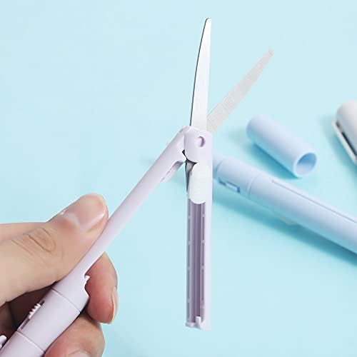Преносен безбеден ножици, мини преклопни ножици за сечење хартија, ножици за стилови на пенкало, лесни ножици на студенти