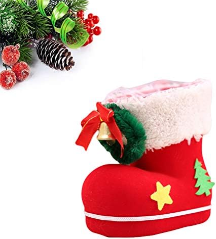 Амосфун 3 парчиња Чанти Бонбони Добрите Фаворизира Божиќни Чизми Чорапи Дедо Мраз Носители На Торбички За Влечење Централни