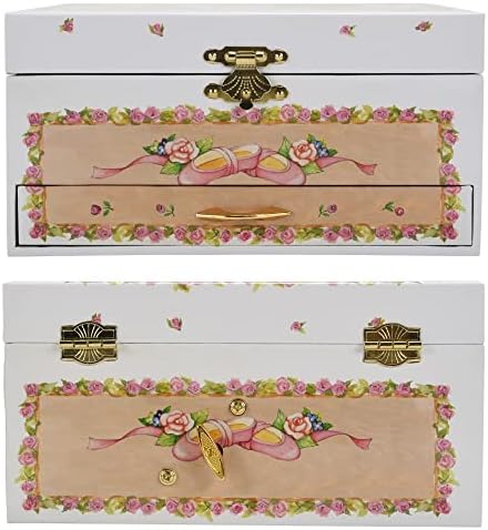 Бродвеј Подарок Ко, бледо розова балерина картонска музика накит кутија игра лебедско езеро