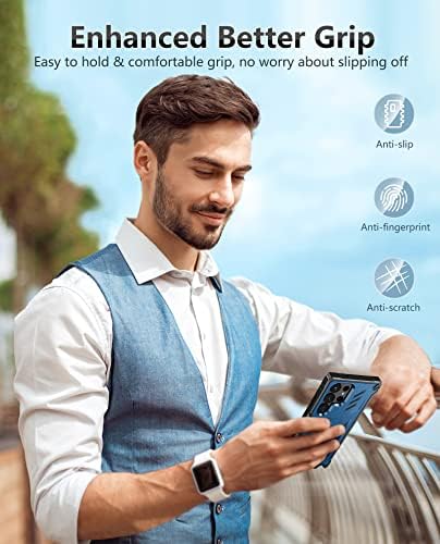 Fntcase За Samsung Galaxy S23 Ултра Случај: Двослоен Отпорен На Удари Целосно Тело Заштитни, Солиден Kickstand &засилувач; Капка