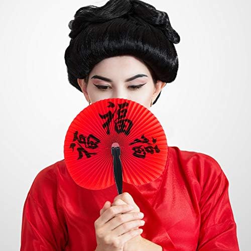 Кинески Новогодишни Обожаватели Кинески Вентилатор За Преклопување Ориентални Рачни Вентилатори За Хартија Јапонски Тркалезен Вентилатор